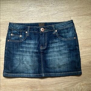 Y2K Zana Di Blue and Gold Mini Skirt Casual
